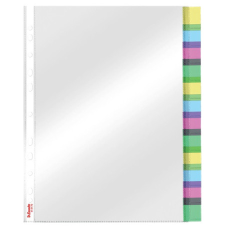 FUNDA MULTITALADRO C/PESTAÑA SET 12 FUNDAS PP CRISTAL 85 MIC REFUERZO ESSELTE