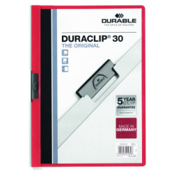 DOSSIER PINZA METAL A4 30H. ROJO DURACLIP DURABLE