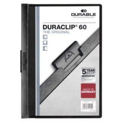 DOSSIER PINZA METAL A4 60H. NEGRO DURACLIP DURABLE