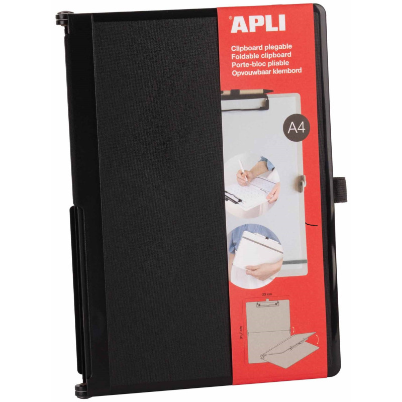 CLIPBOARD PLEGABLE A4 317 X 230 MM NEGRO APLI