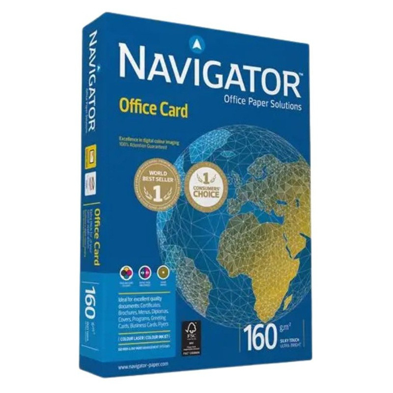 PAPEL A4 160G NAVIGATOR OFFICE CARD 250H