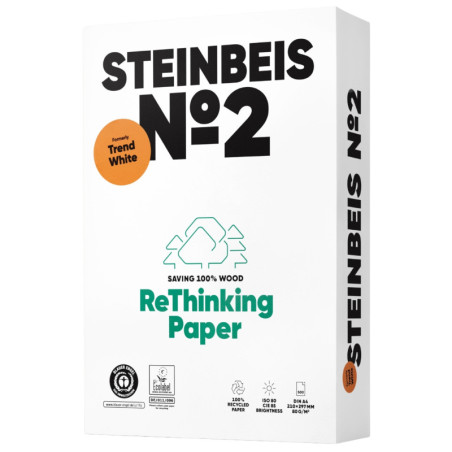 PAPEL RECICLADO A4 80G 500H STEINBEIS TREND WHITE