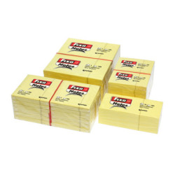 PACK 12 BLOCS 100 H. NOTAS ADHESIVAS 38X51 MM AMARILLO FIXO GRAFOPLAS