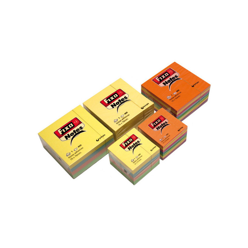 NOTAS CUBO 400 HOJAS 76X76 MM NEON FIXO