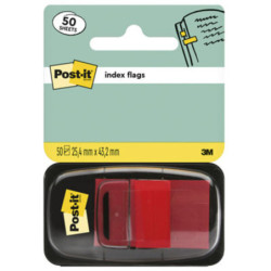 BLISTER DISPENSADOR 50 MARCADORES INDEX ROJO 25,4X43,2MM 680-1 POST-IT 7100089833