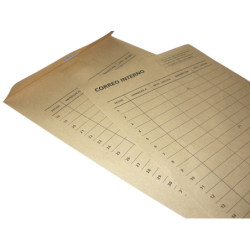 BOLSAS CJ.100 260X360 KRAFT 120G IMPRESAS 1/1 - 3 TALADROS CORREO INTERNO 260/120 SAM