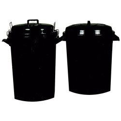 CUBO BASURA PLÁSTICO CON TAPA 100 LITROS NEGRO