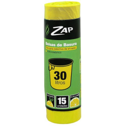 BOLSA BASURA ZAP AMAR LIMON AUTOC 15Ux30L  POESSA
