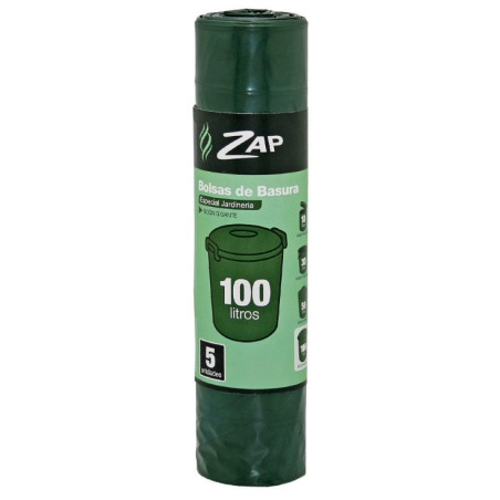 BOLSA BASURA ZAP ESPECIAL JARDINERIA 85X105 5 UDS POESSA