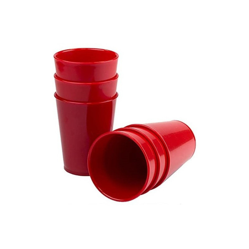 VASOS DE ABS: COLOR ROJO (6 U.)