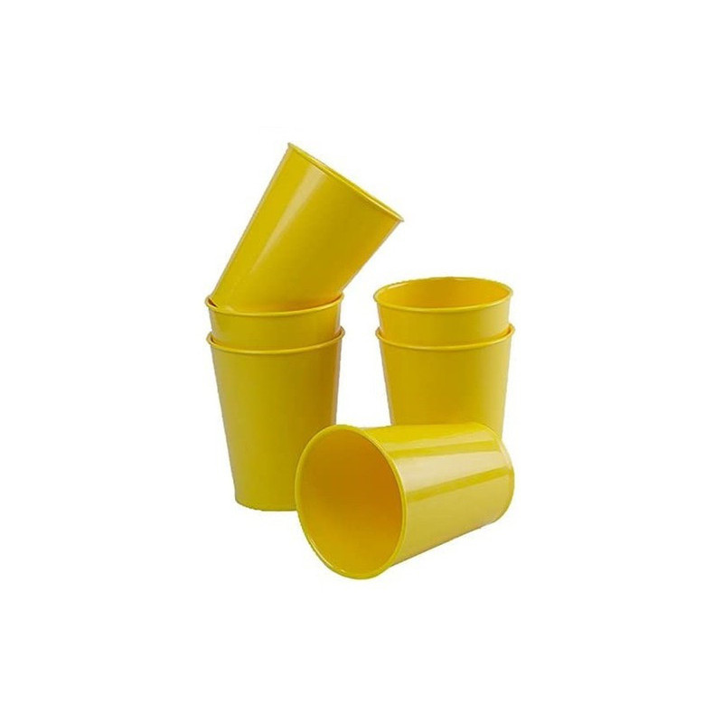 VASOS DE ABS: COLOR AMARILLO (6 U.)
