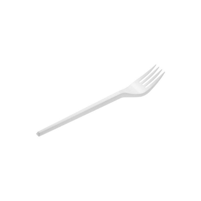 TENEDOR GRANDE REUTILIZABLE 16,5CM PACK DE 20 BLANCO EXADI