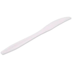CUCHILLO GRANDE REUTILIZABLE 16,5CM PACK DE 20 BLANCO EXADI
