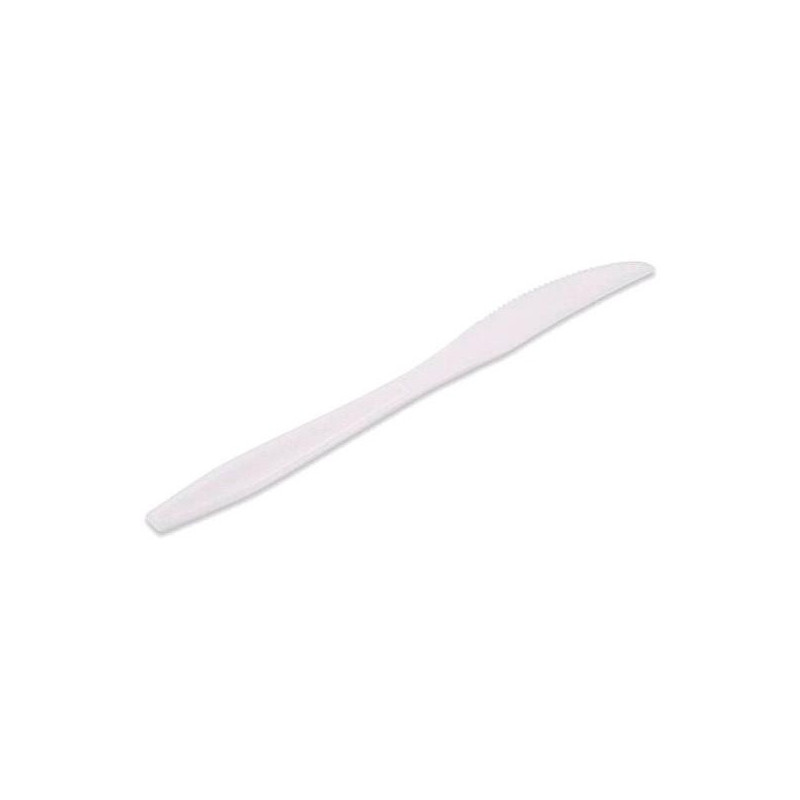 CUCHILLO GRANDE REUTILIZABLE 16,5CM PACK DE 20 BLANCO EXADI