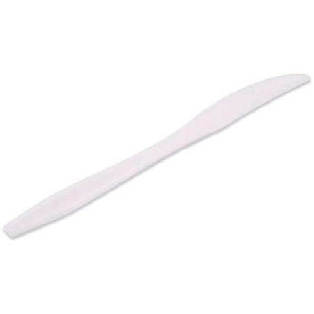 CUCHILLO GRANDE REUTILIZABLE 16,5CM PACK DE 20 BLANCO EXADI