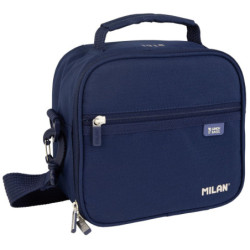 BOLSA ISOTERMICA PORTA ALIMENTOS CON 3 RECIPIENTES AZUL MARINO