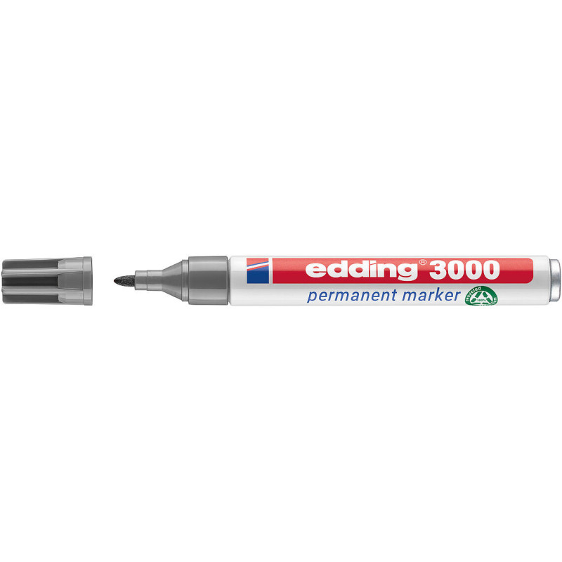 MARCD. PERMANENTE EDDING 3000 GRIS PTA.CONICA 1,5-3MM