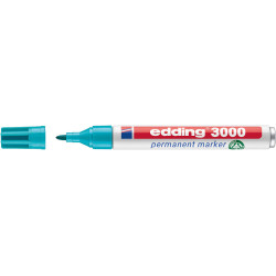 MARCD. PERMANENTE EDDING 3000 AZUL TURQUESA PTA.CONICA 1,5-3MM