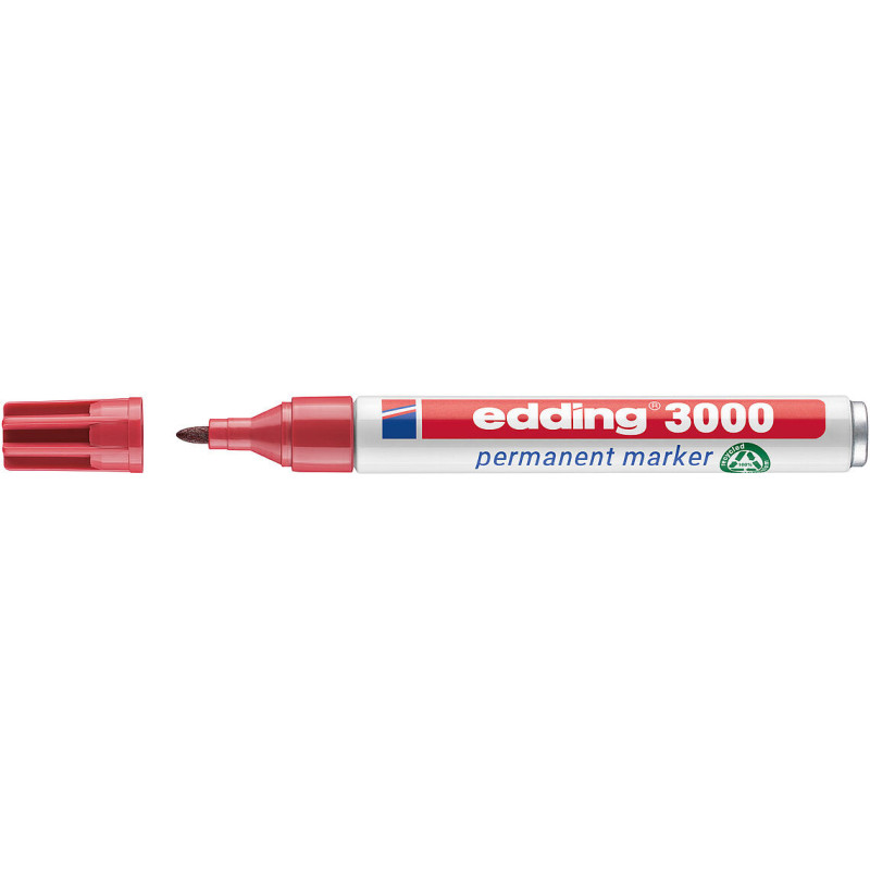MARCD. PERMANENTE EDDING 3000 CARMIN PTA.CONICA 1,5-3MM