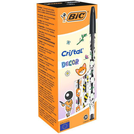 BOLIGRAFO BIC CRISTAL DECORATED KAWAI NEGRO 3 DECIRACUIBES MIXTAS