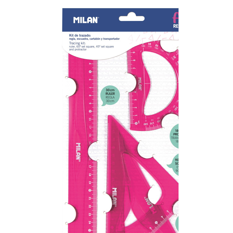 REGLAS KIT 4 PIEZAS FLEX&RESISTANT ROSA ACID MILAN