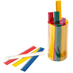 REGLA 16CM BOTE 100u. PLASTICO COLORES OPACOS FAIBO 816-00