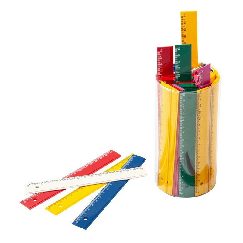 REGLA 16CM BOTE 100u. PLASTICO COLORES OPACOS FAIBO 816-00