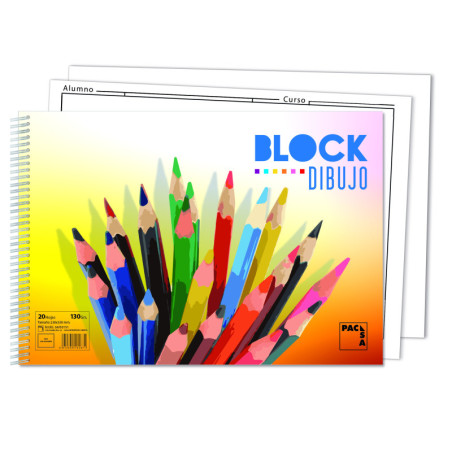 BOLC DIBUJO ESPIRAL COLOURS 20H LISO CON RECUADRO 230X330 130G PACSA