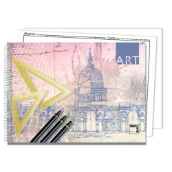 BLOC DIBUJO ESPIRAL ART 20H+2 TALADROS 140G Fº PROL. LISO S/RECUADRO PACSA