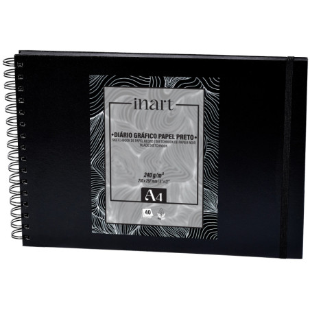 BLOC DIBUJO PAPEL NEGRO ESPIRAL 240 G 40 H A4 ARTIST